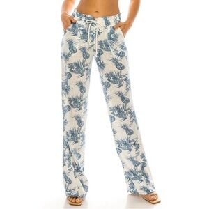 Cali1850 Linen Pants Drawstring Beach XS